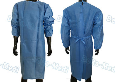 Robes protectrices jetables molles, robes médicales jetables de SMS avec le lien de 2 tailles sur/lien de cou dessus