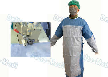 Robes jetables d'examen de liaison ultrasonique, tissu jetable imperméable de coffre de robes de SMMS renforcé