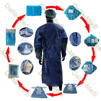 Robe chirurgicale jetable stérile de SMS 45gsm avec l'emballage de doubles couches